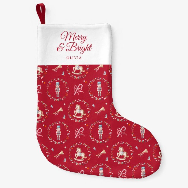 Pequena Meia de Natal Vintage com Soldado (Frente)