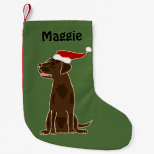 Pequena Meia do Natal de labrador retriever do chocolate