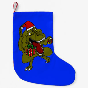 Pequena Meia do Natal de Papai Noel T-Rex