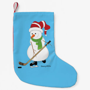 Pequena Meia do Natal do boneco de neve do hóquei