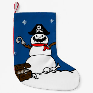 Pequena Meia do Natal do boneco de neve do pirata
