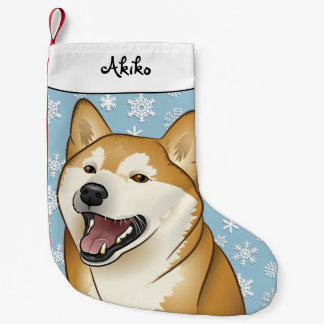 Pequena Meia feliz de Shiba Inu do Feliz Natal