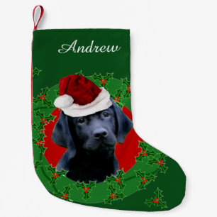 Pequena Meia personalizada cão de Labrador do Natal