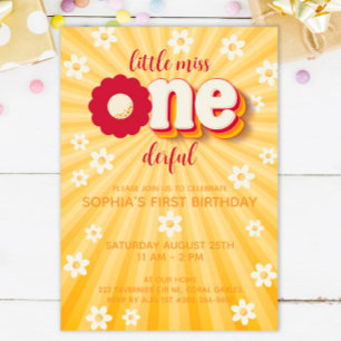 Pequena Miss Onemagnificy Daisy Primeiro Convite d