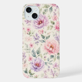Pequena Peônia Floral em Aquarela Suave