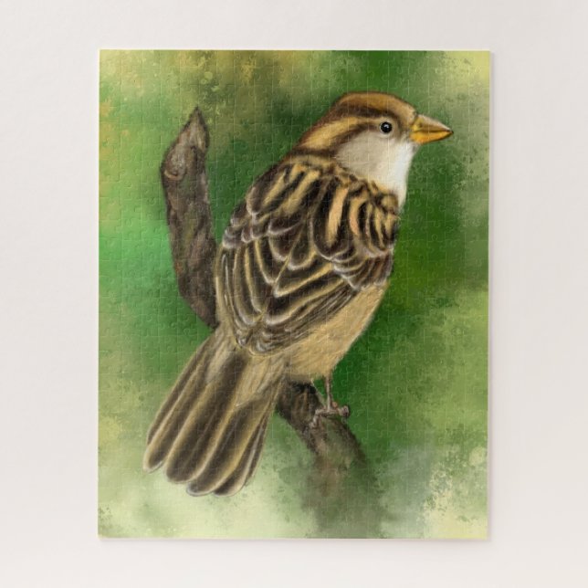 Pequena pintura de Quebra-cabeça de Sparrow (Vertical)