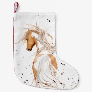 Pequena Pônei da pintura do Palomino pela meia do Natal de