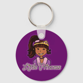 "Pequena Princesa" chaveiro de cabelo roxo escuro