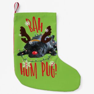 Pequena Pug do zumbido de Bah! Meia preta do Natal dos