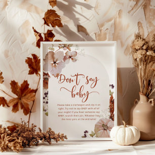 Pequena queda de abóbora Não diga Poster bebê