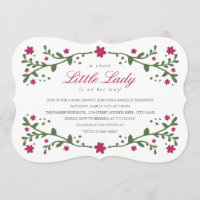 Pequena Senhora Chá de fraldas Convite / Plum