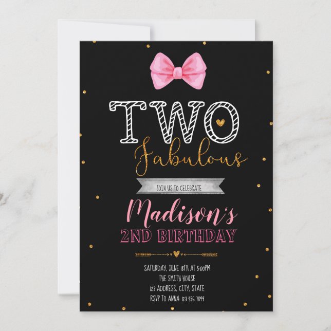 Pequena senhorita dois convite fabulosos (Frente)