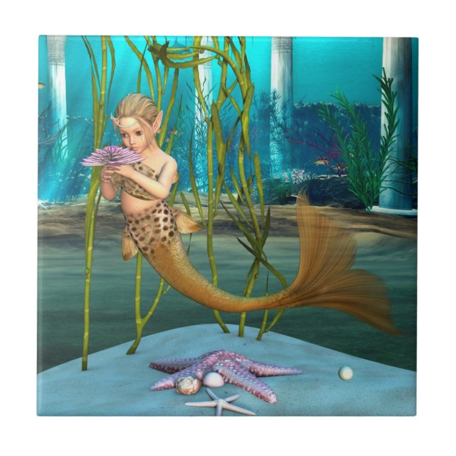 Pequena Sereia com Flor Anêmona (Frente)