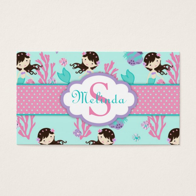 Pequena Sereia - Etiqueta de Presente M Brunette (Frente)