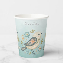 Pequenas Cópias de Papel Floral para Aves Verdes