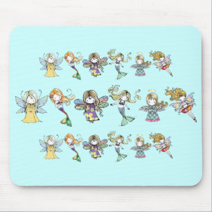 Pequenas Fadas Sereias e Anjos Mousepad