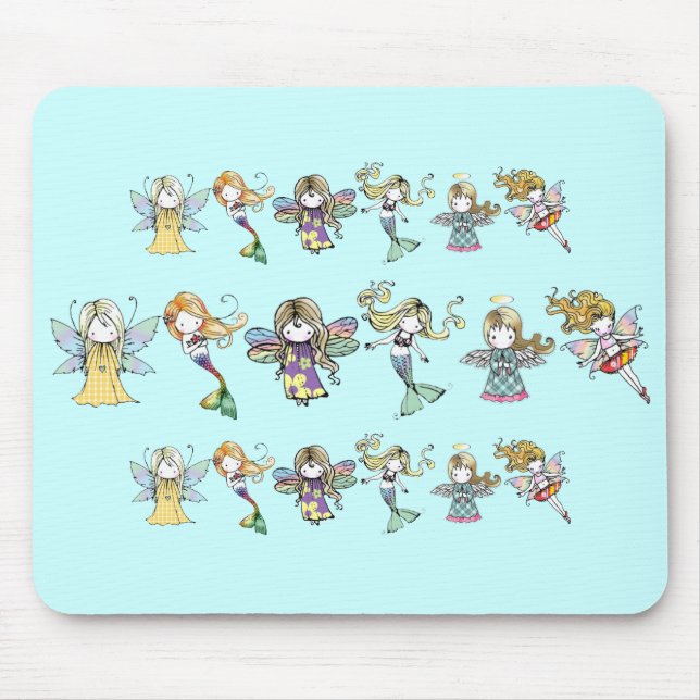 Pequenas Fadas Sereias e Anjos Mousepad (Frente)