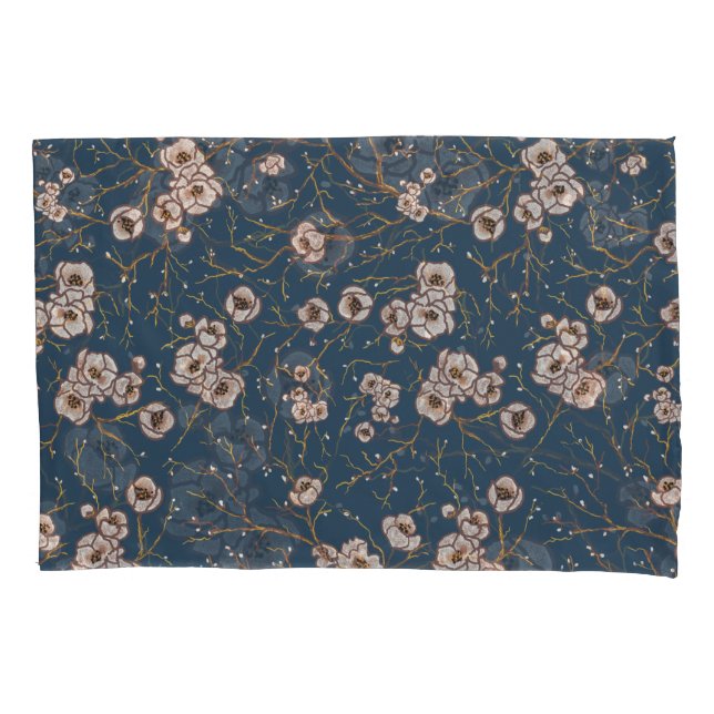 Pequenas flores padrão azul claro (Frente-Esquerda)