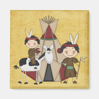 Pequenas Imãs de geladeira índias do Teepee Horse