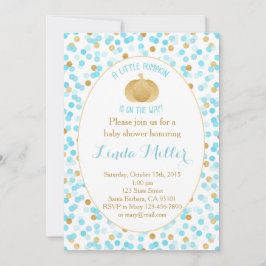 Pequeno Abóbora no Caminho Convite Azul Dourado