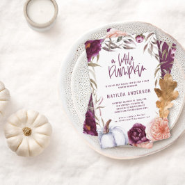 Pequeno abóbora queda aquarela chá de fraldas flor