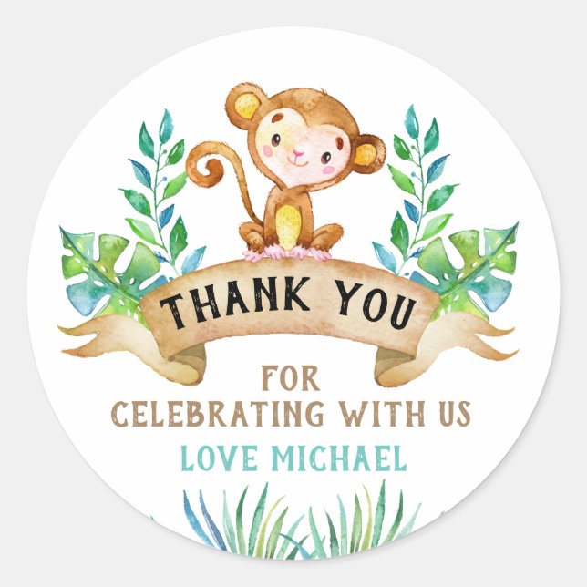 Pequeno adesivo de macaco