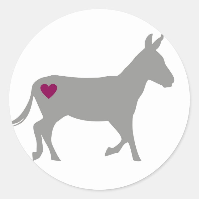 Pequeno adesivo do círculo de amor de burro (Frente)