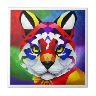 Pequeno azulejo branco Cat de Alexander