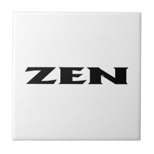 Pequeno azulejo branco preto Zen
