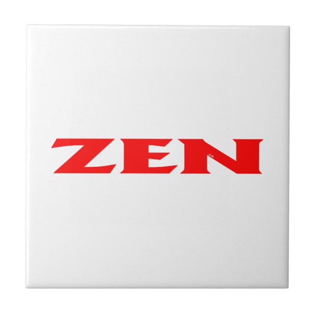 Pequeno azulejo branco vermelho Zen (Frente)