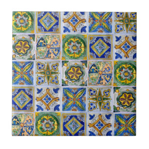 Pequeno azulejo cerâmico ao estilo siciliano "Mist