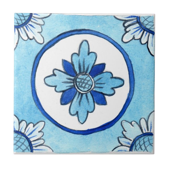 Pequeno azulejo cerâmico, estilo siciliano "Castel (Frente)