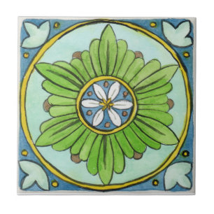 Pequeno azulejo cerâmico inspirado na Sicília "Moz