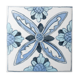 Pequeno azulejo de cerâmica inspirado na Sicília "