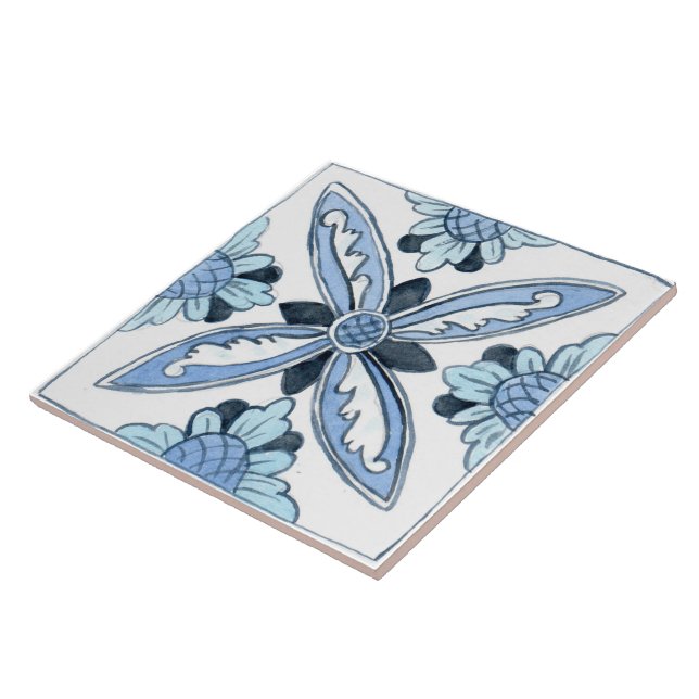 Pequeno azulejo de cerâmica inspirado na Sicília " (Lateral)