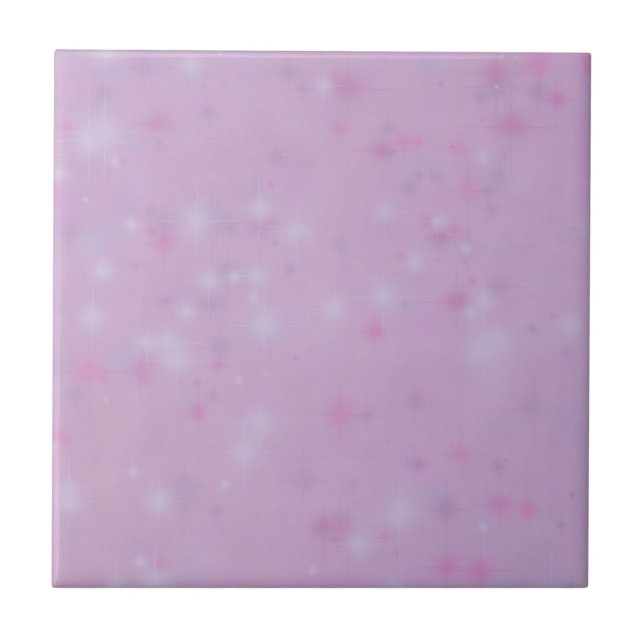 Pequeno Azulejo de Cerâmica Rosa Sparkle (Frente)