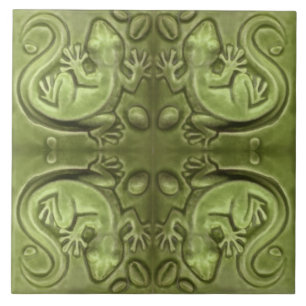 Pequeno Azulejo Lizard Vintage