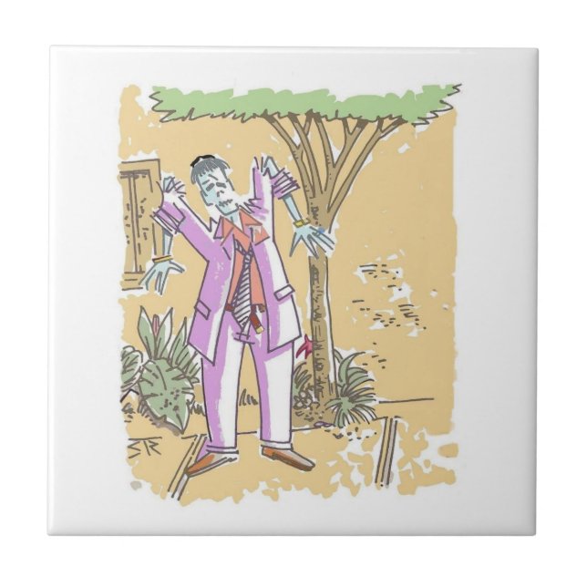 Pequeno azulejo Zombie (Frente)