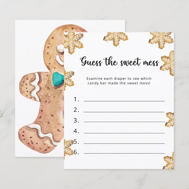 Pequeno biscoito - Adivinha o jogo da bagunça doce (Frente/Verso)