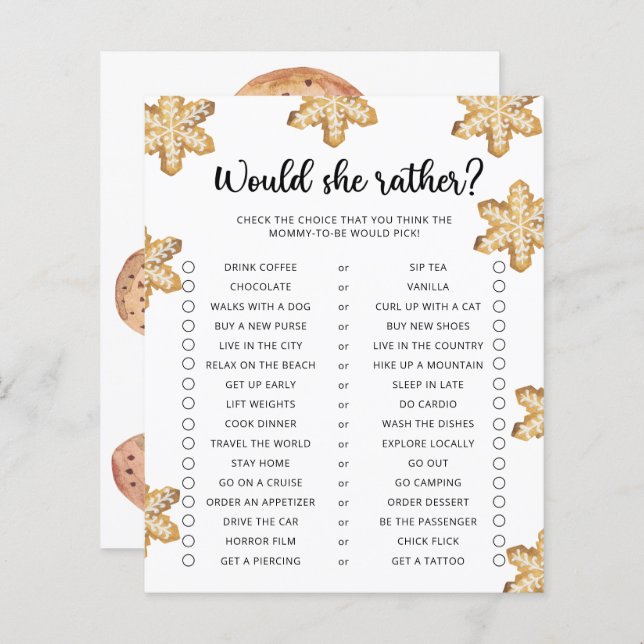 Pequeno biscoito - Ela poderia preferencialmente (Frente/Verso)