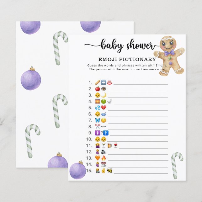 Pequeno biscoito - Jogo de picário Emoji (Frente/Verso)