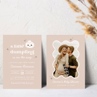 Pequeno Buraco Bao Dim Chá de fraldas Convite