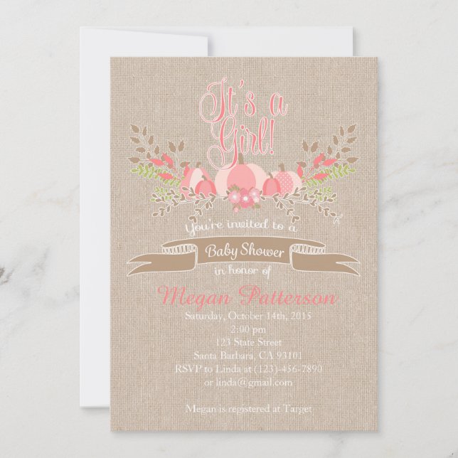 Pequeno Buraco de Convite para Chá de fraldas de A (Frente)