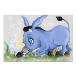 Pequeno burro e margarida - Adicione sua foto / no