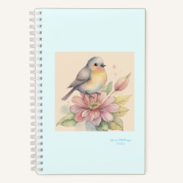 Pequeno caderno de revistas com bala de pássaros
