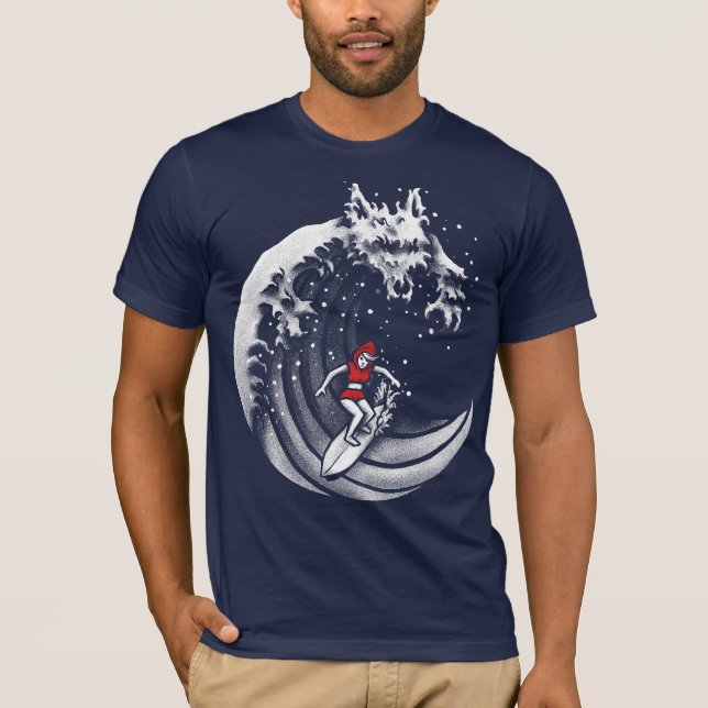 Pequeno Camiseta Vermelha de Capuchos de Surfe (Frente)