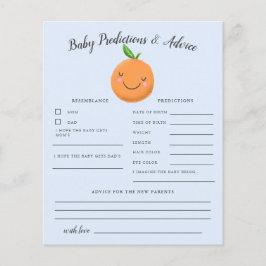 Pequeno Cartão Azul para Bebê Predições e Conselho