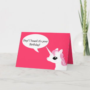 Pequeno cartão de aniversário do Unicorn