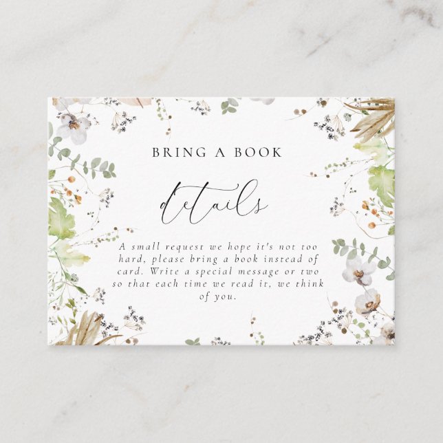 Pequeno Cartão de Chá de fraldas de Flor Selvagem (Frente)