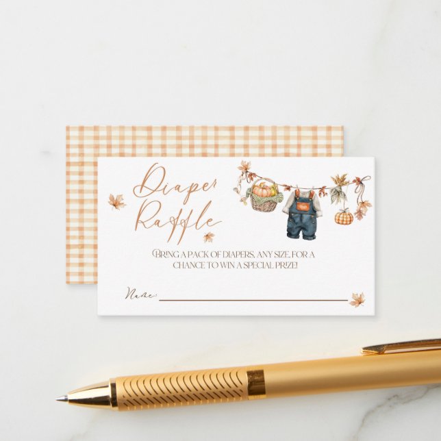 Pequeno cartão de Chá de fraldas Russo da Pumpkin (Frente/Verso In Situ)